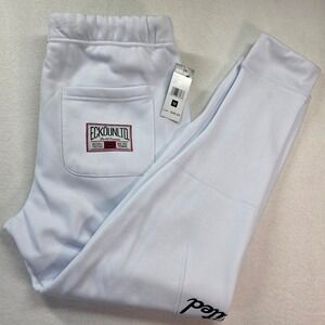 Ecko Unltd Men's White Fleece Jogger Sweatpants Logo Drawstring Size M NWT
